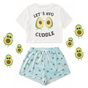 NEW! “Let’s Avo-Cuddle” Crop Top & Shorts PJ Set